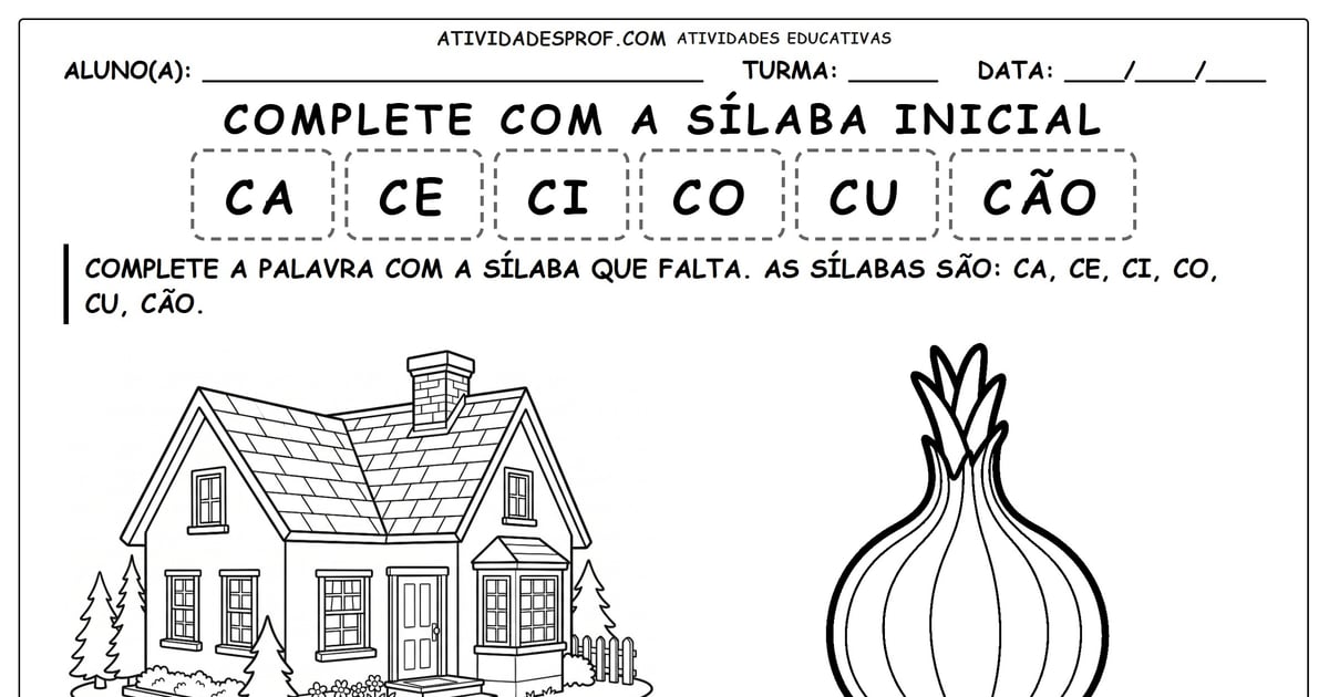 Complete com a sílaba inicial