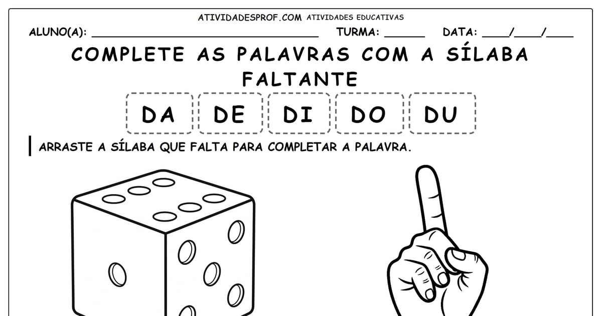 Complete as palavras com a sílaba faltante