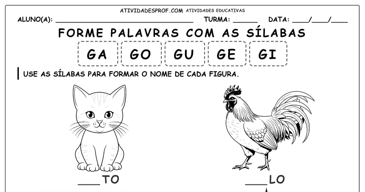 Forme palavras com as sílabas