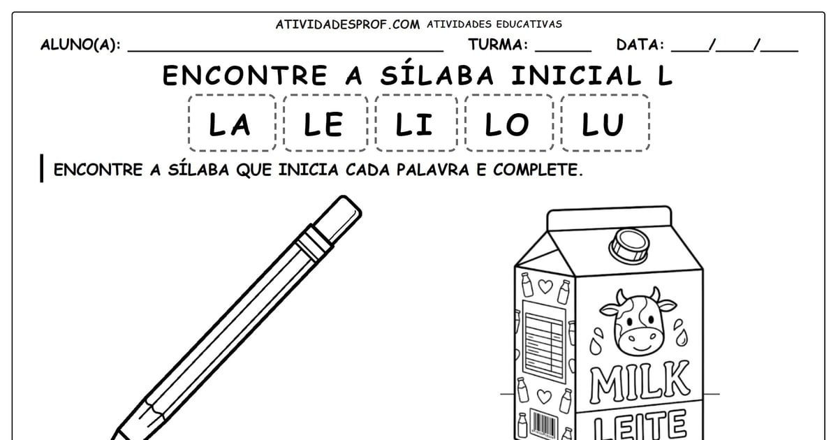 Encontre a sílaba inicial L