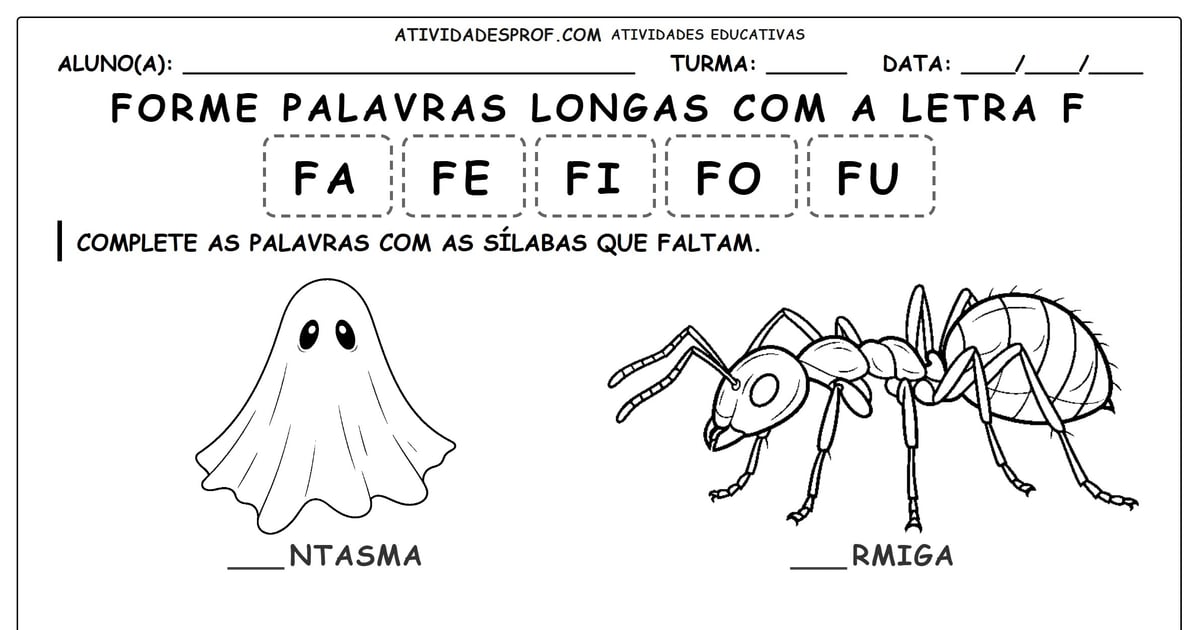 Forme palavras longas com a letra F