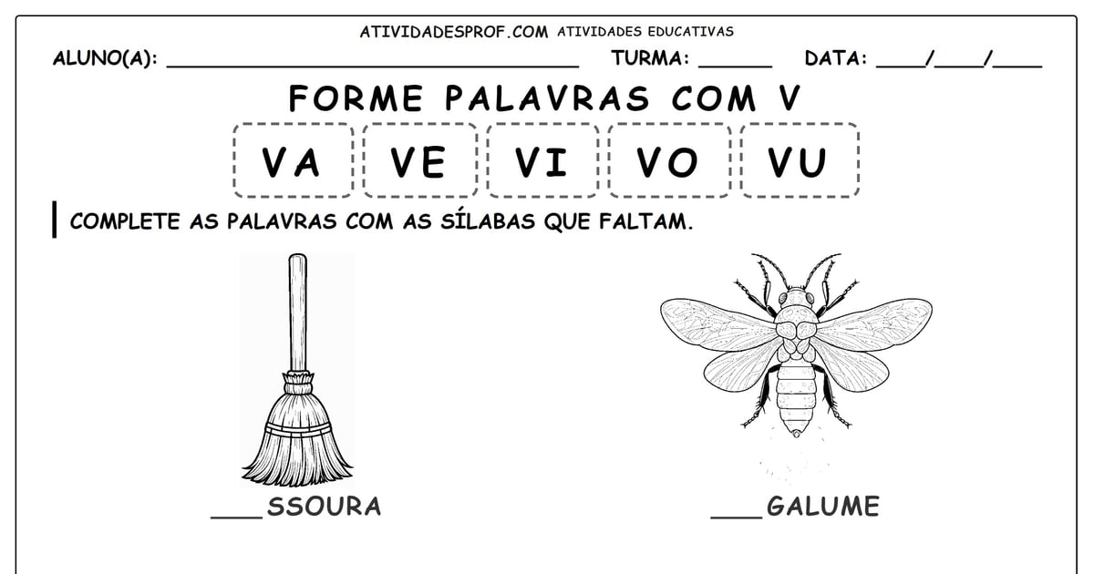 Forme palavras com V