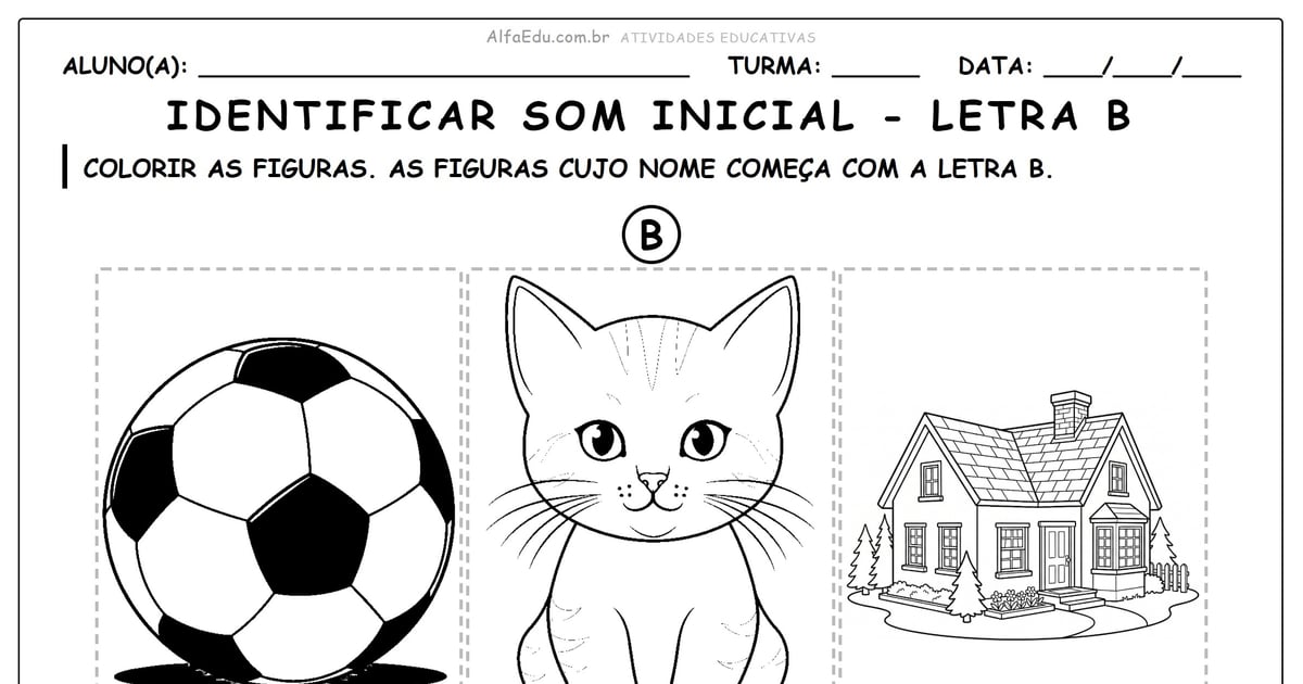 Identificar som inicial - letra B