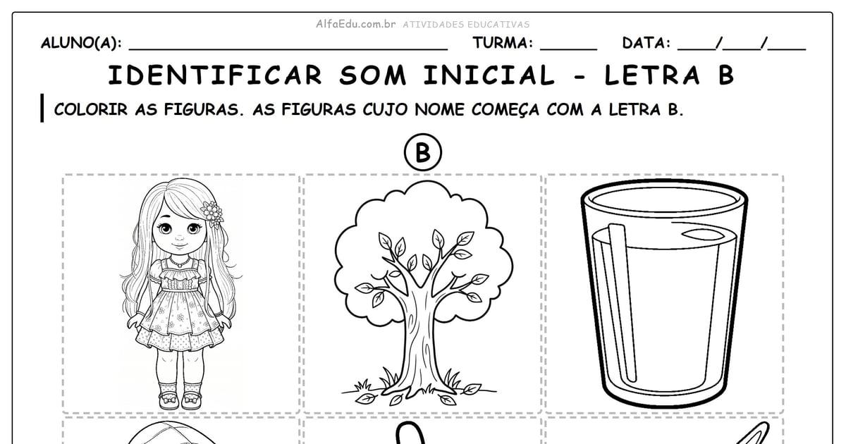 Identificar som inicial - letra B