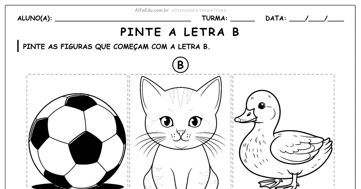 Pinte a letra B