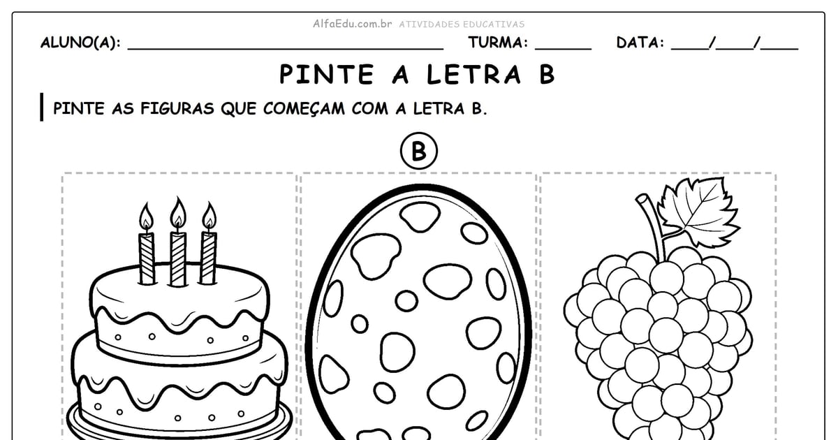 Pinte a letra B