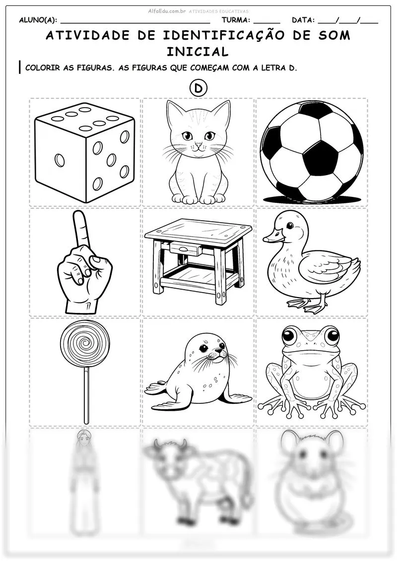 Atividade de identificação de som inicial