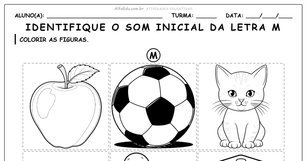 Identifique o som inicial da letra M