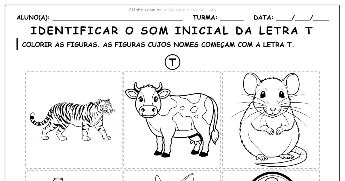 Identificar o som inicial da letra T