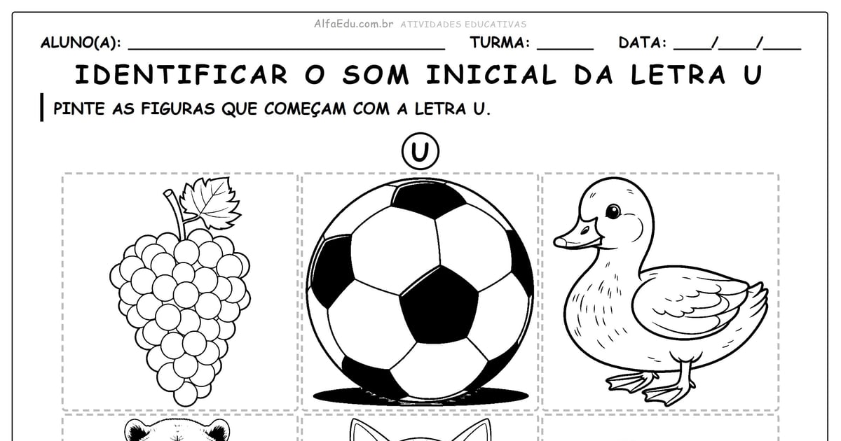 Identificar o som inicial da letra U