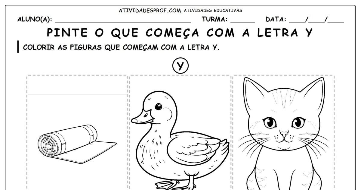 Pinte o que começa com a letra Y