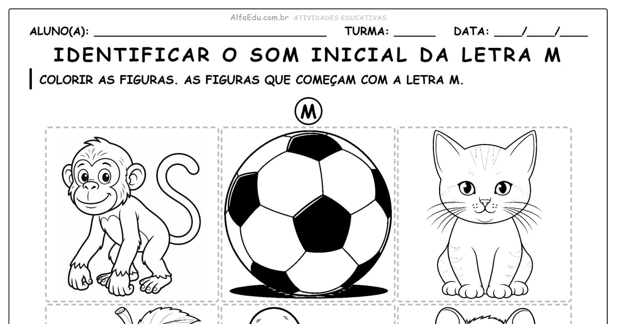 Identificar o som inicial da letra M