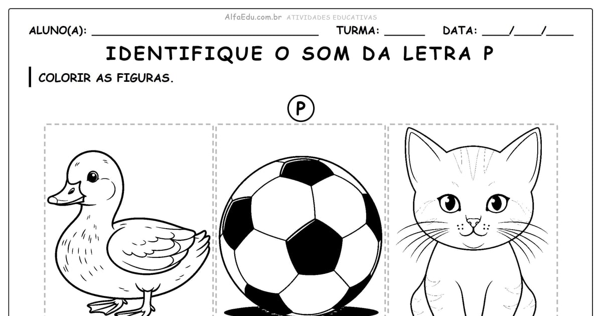 Identifique o som da letra P