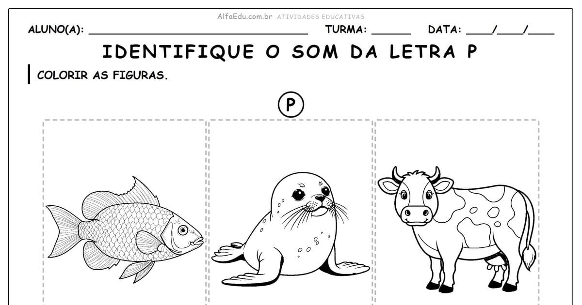Identifique o som da letra P