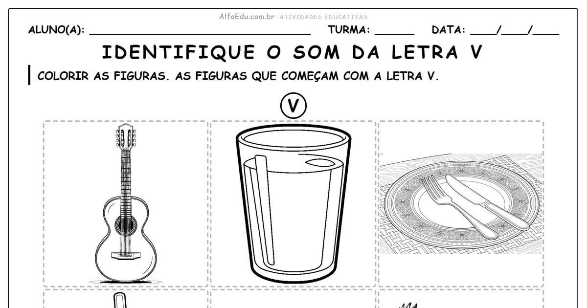 Identifique o som da letra V