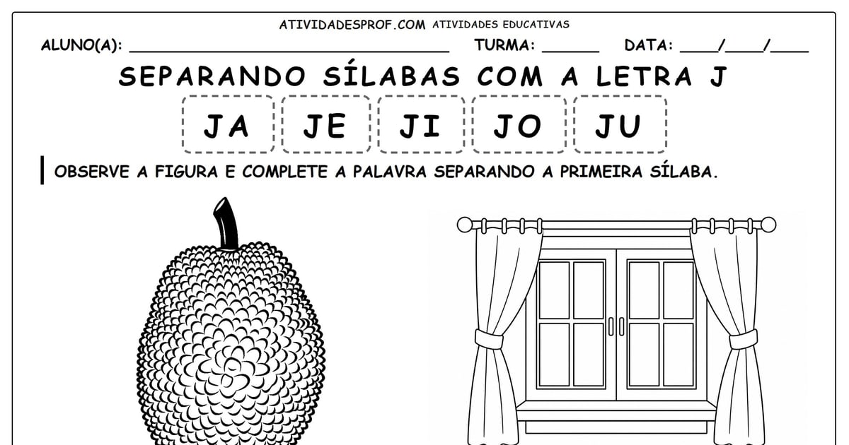 Separando sílabas com a letra J
