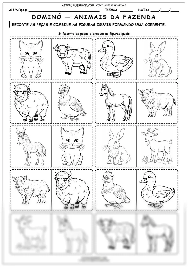 Dominó — animais da fazenda