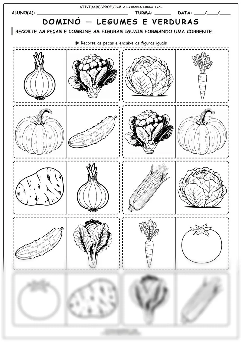 Dominó — legumes e verduras