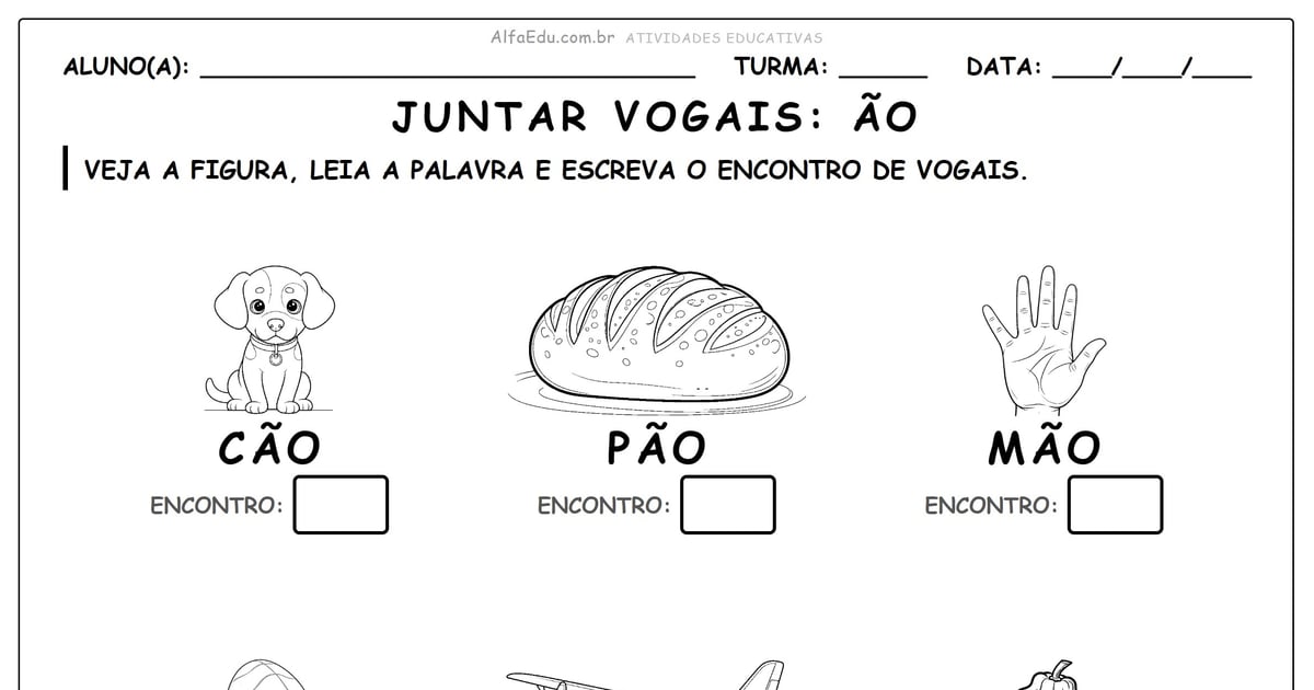 Juntar vogais: Ão