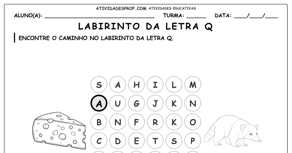 Labirinto da letra Q