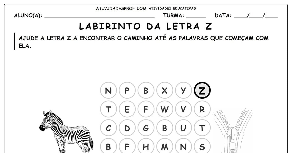 Labirinto da letra Z