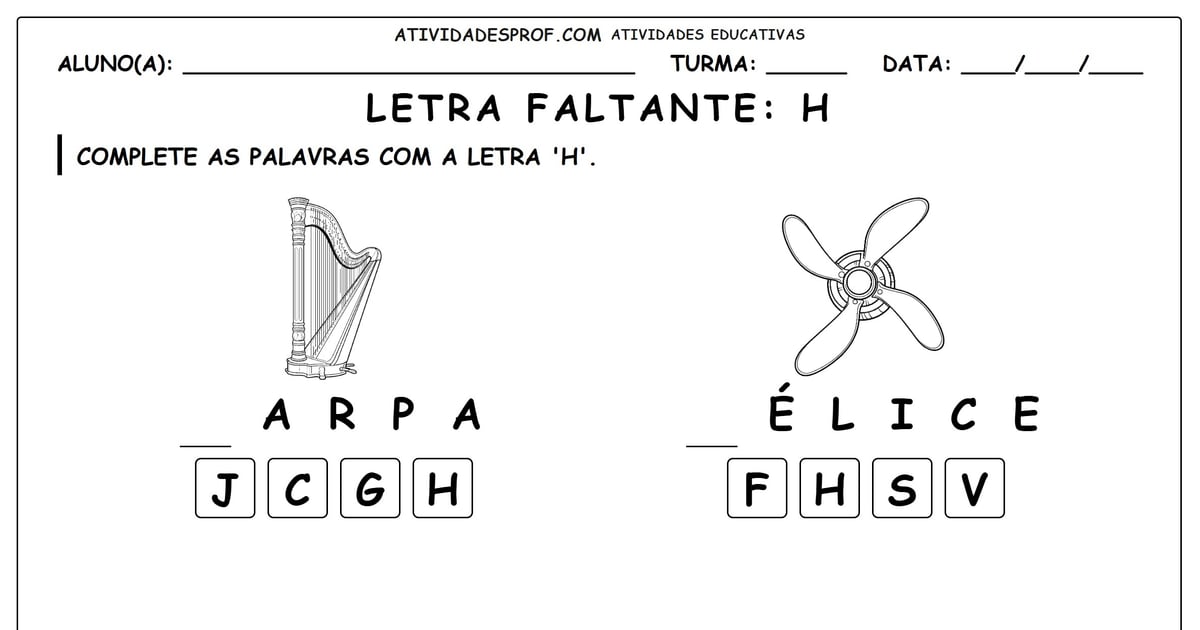 Letra faltante: H