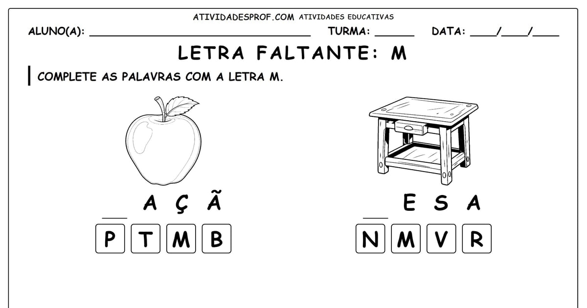 Letra faltante: M