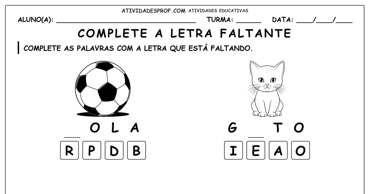 Complete a letra faltante