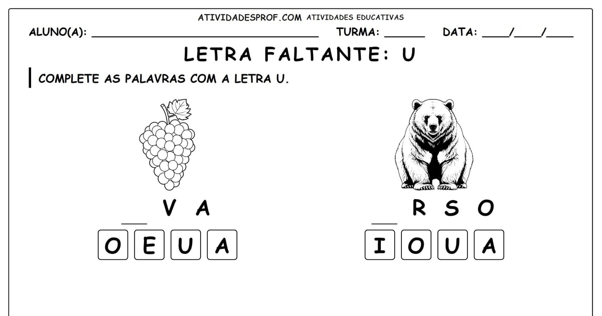 Letra faltante: U