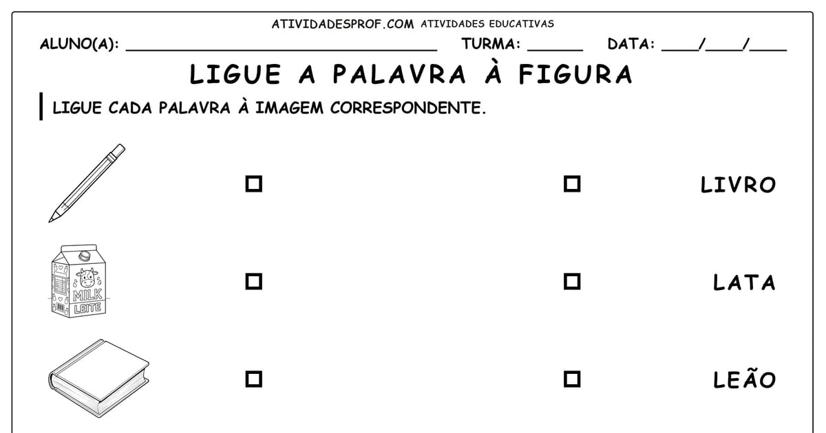 Ligue a palavra à figura