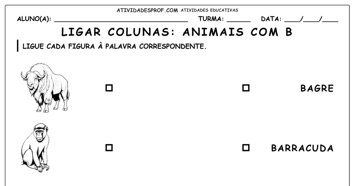 Ligar colunas: Animais com B