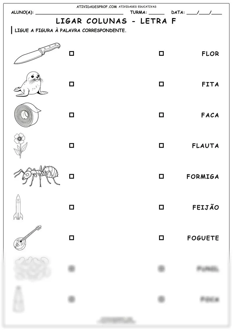 Ligar colunas - letra F