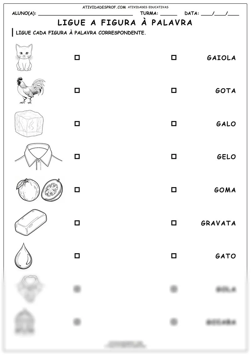 Ligue a figura à palavra