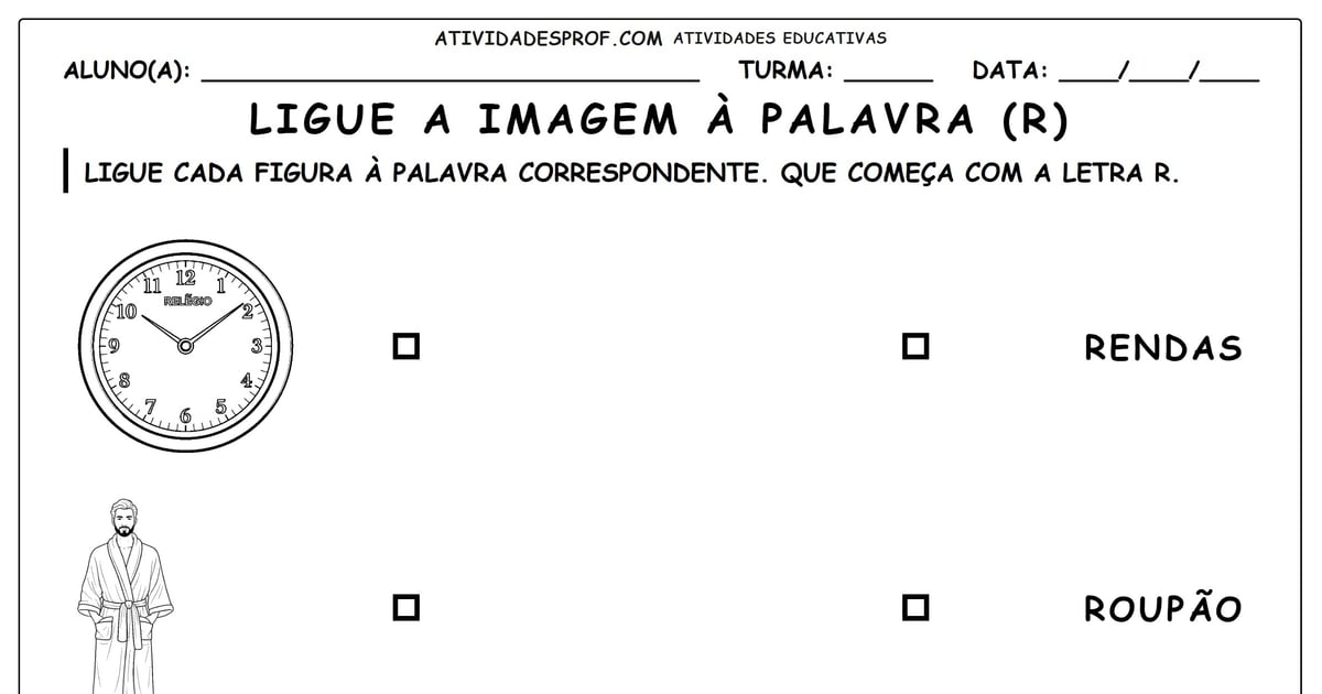 Ligue a imagem à palavra (R)