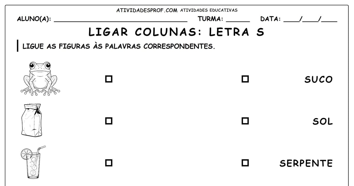 Ligar colunas: Letra S