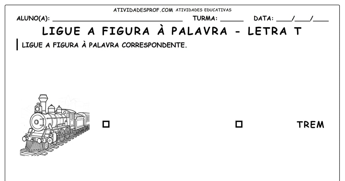 Ligue a figura à palavra - letra T