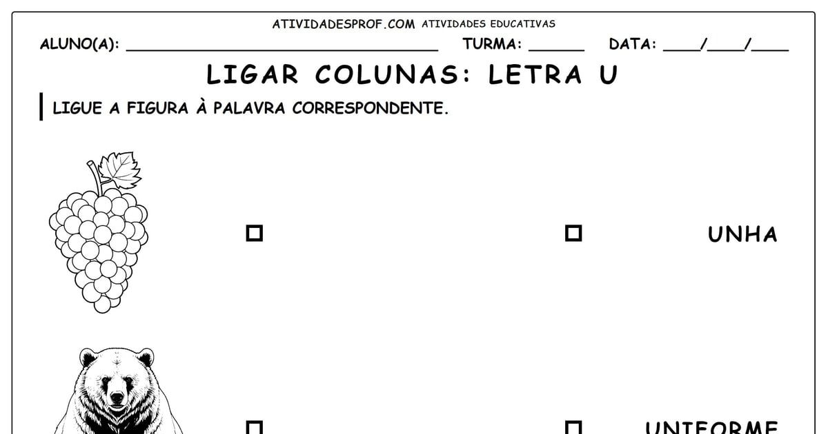 Ligar colunas: Letra U
