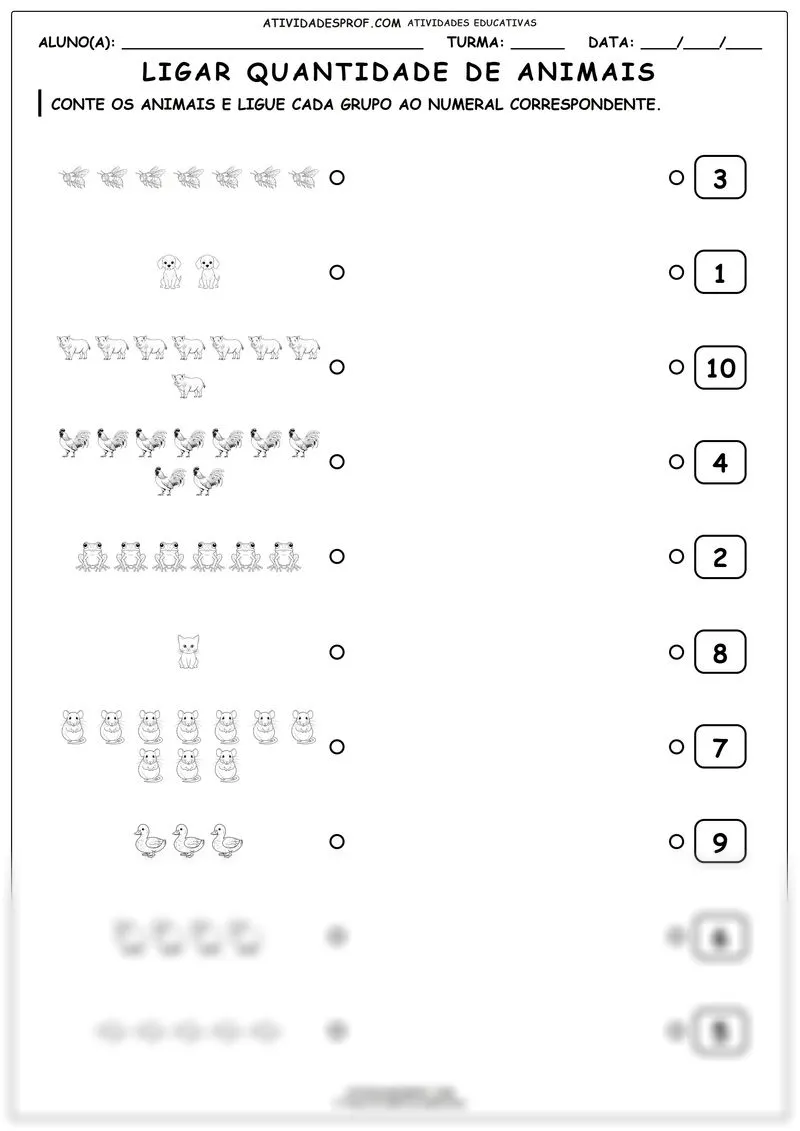 Ligar quantidade de animais