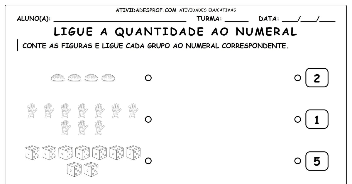 Ligue a quantidade ao numeral