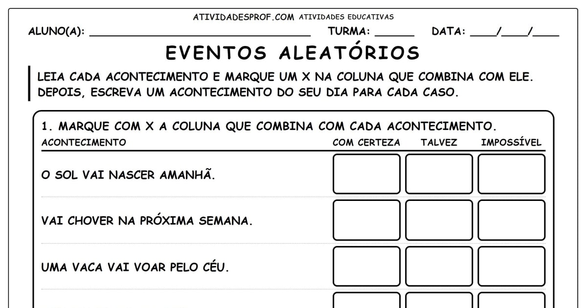 Eventos aleatórios