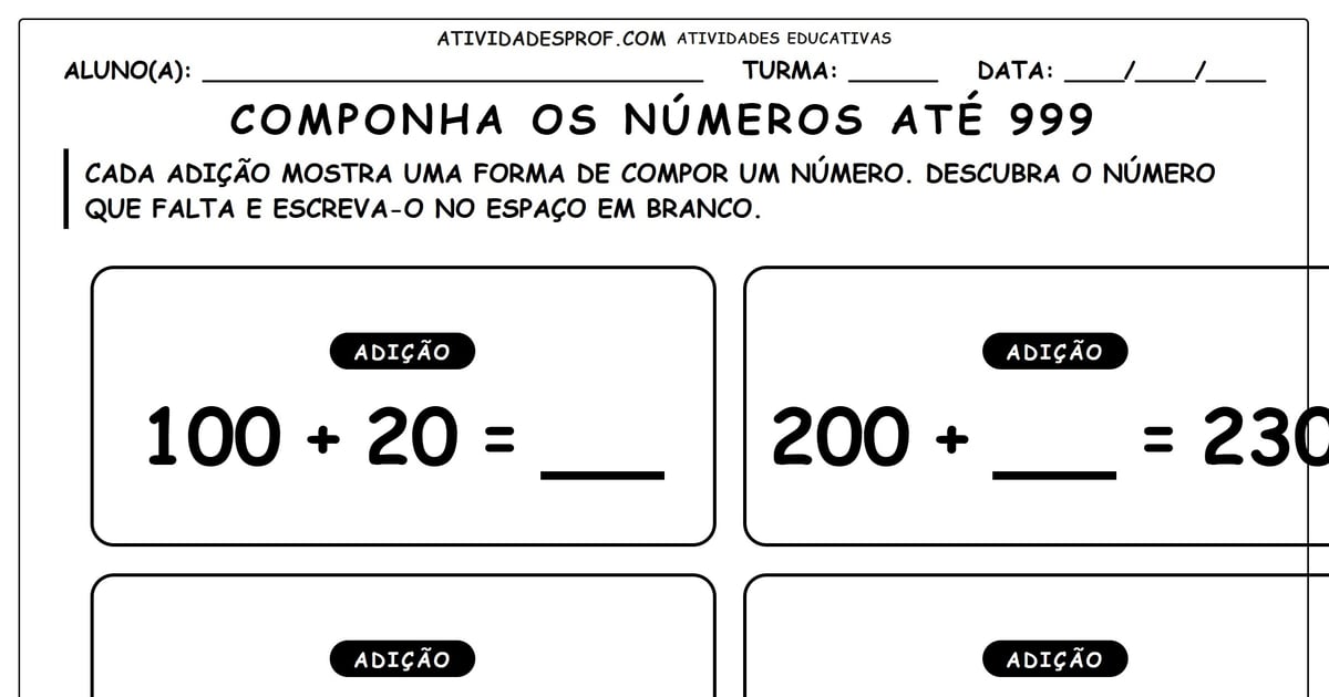 Componha os números até 999