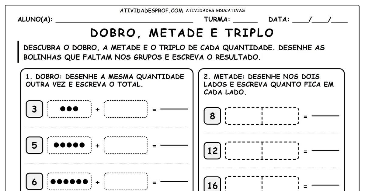 Dobro, metade e triplo