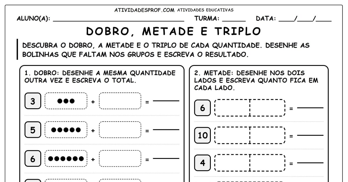 Dobro, metade e triplo