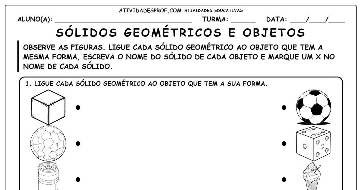 Sólidos geométricos e objetos