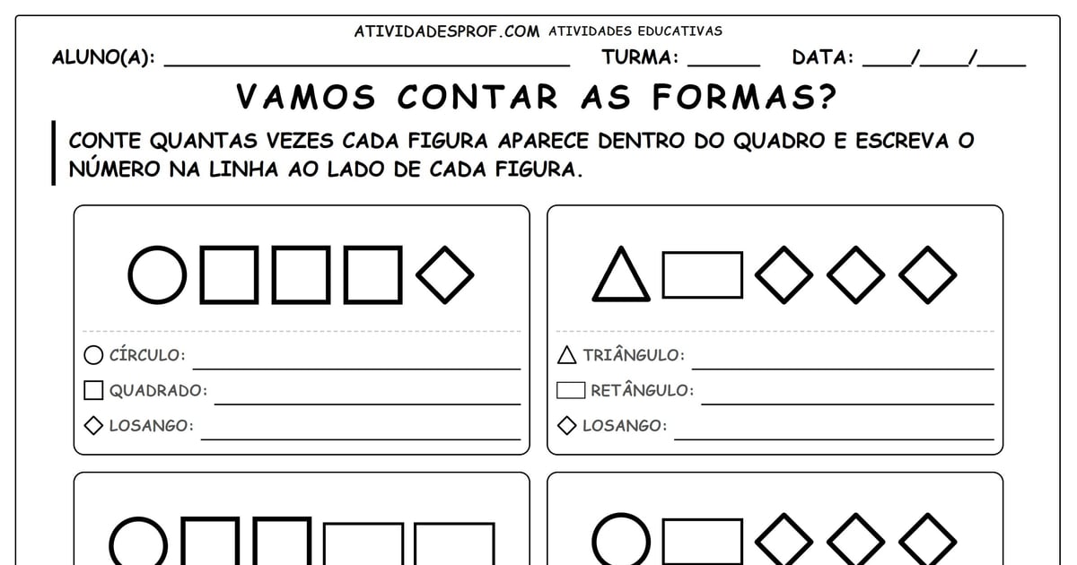 Vamos contar as formas?