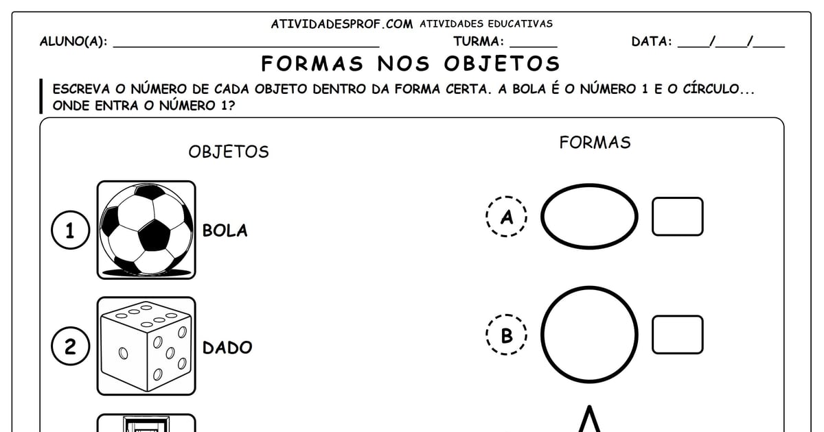 Formas nos objetos