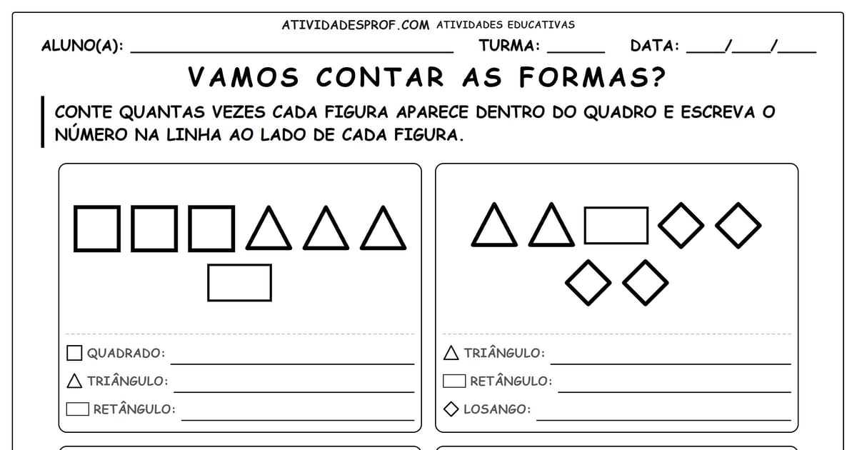 Vamos contar as formas?