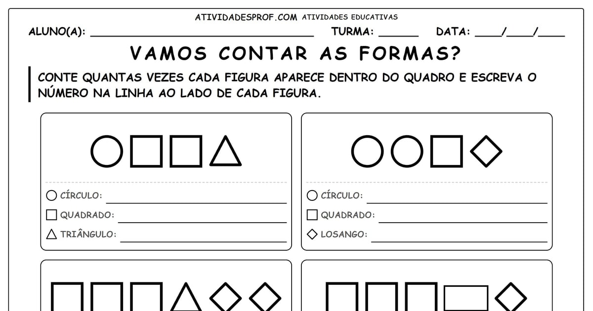 Vamos contar as formas?