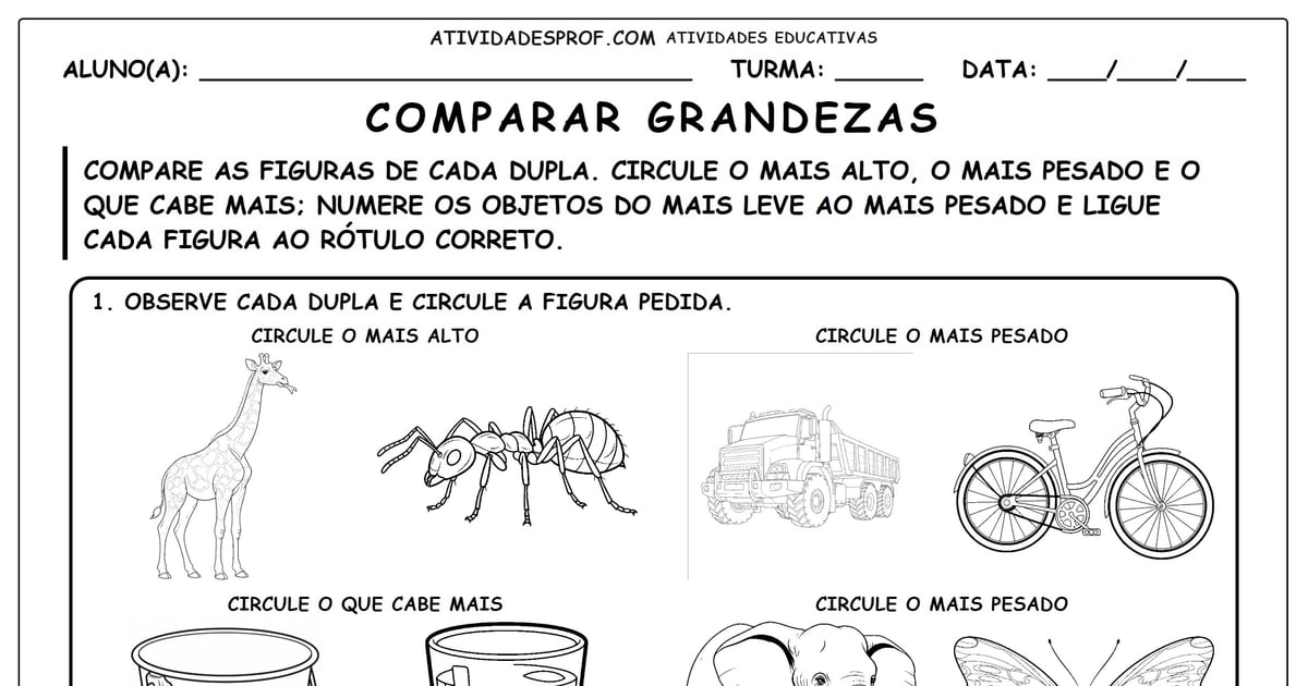 Comparar grandezas