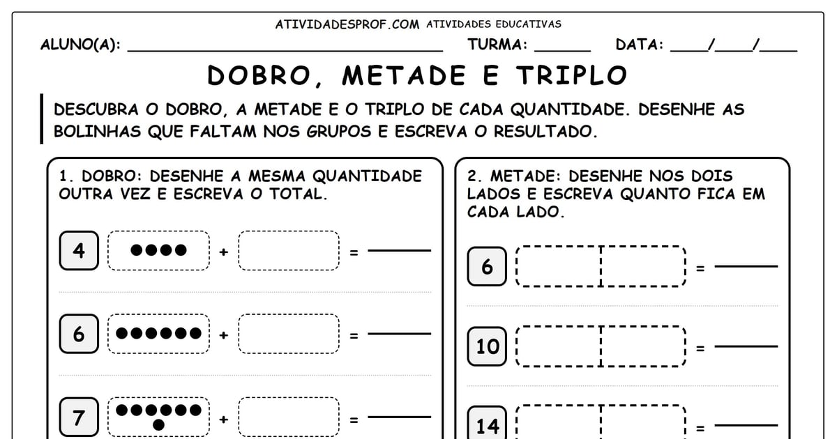 Dobro, metade e triplo